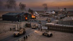 Imagen creada con IA sobre un ataque iraní a la base estadounidense en Kuwait.