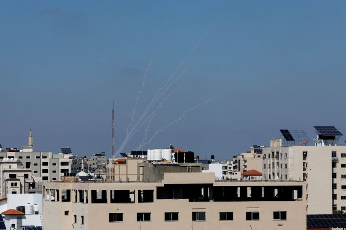 Cohetes disparados desde Gaza a Israel.