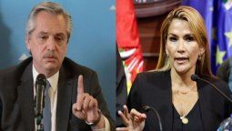 altText(Jeanine Añez contra Alberto Fernández, lo equiparó a Evo: 