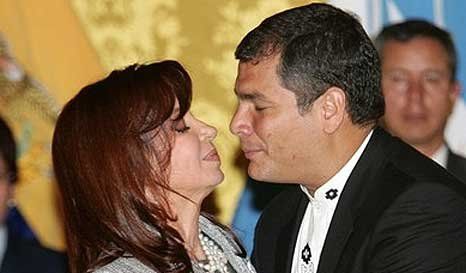 Cristina y el presidente Correa, en un viejo encuentro