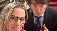 Carolina Píparo junto a Javier Milei. Carolina Píparo junto a Javier Milei.