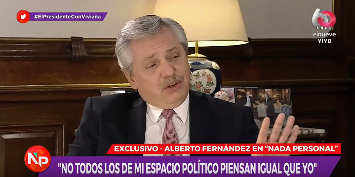 Alberto Fernández, presidente argentino.