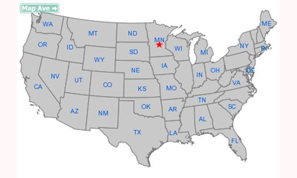Ubicación de St. Cloud en Minnesota, USA.
