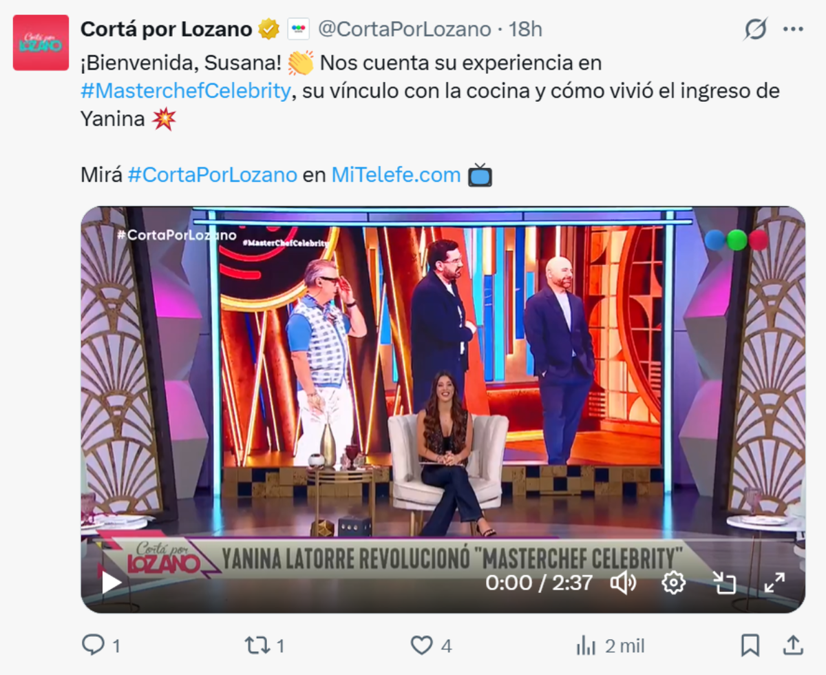Susana Roccasalvo habló sobre el debut de Yanina Latorre en MasterChef Celebrity. Susana Roccasalvo habló sobre el debut de Yanina Latorre en MasterChef Celebrity.