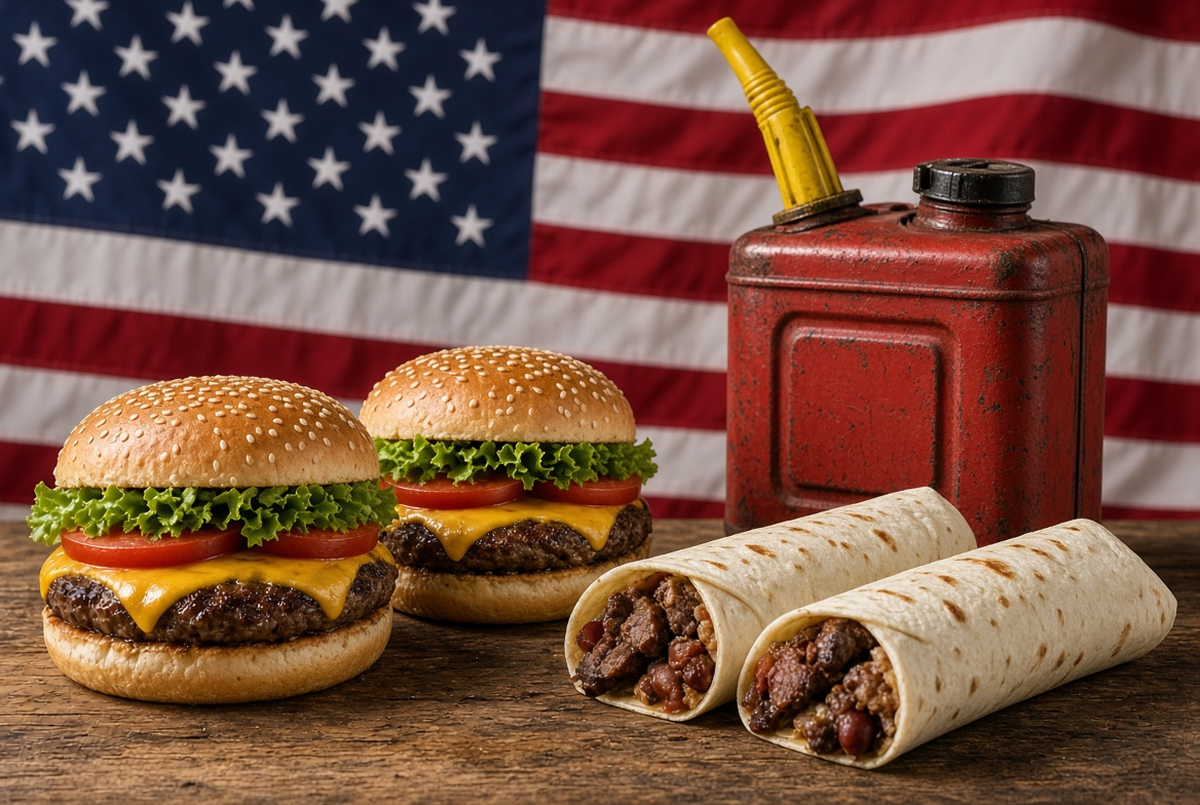 Hamburguesas, burritos y galón de nafta en Estados Unidos