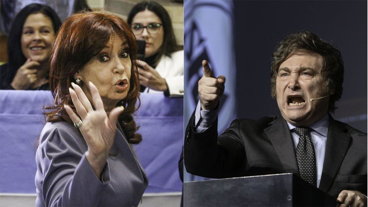 Cristina Kirchner y &nbsp;Javier Milei.