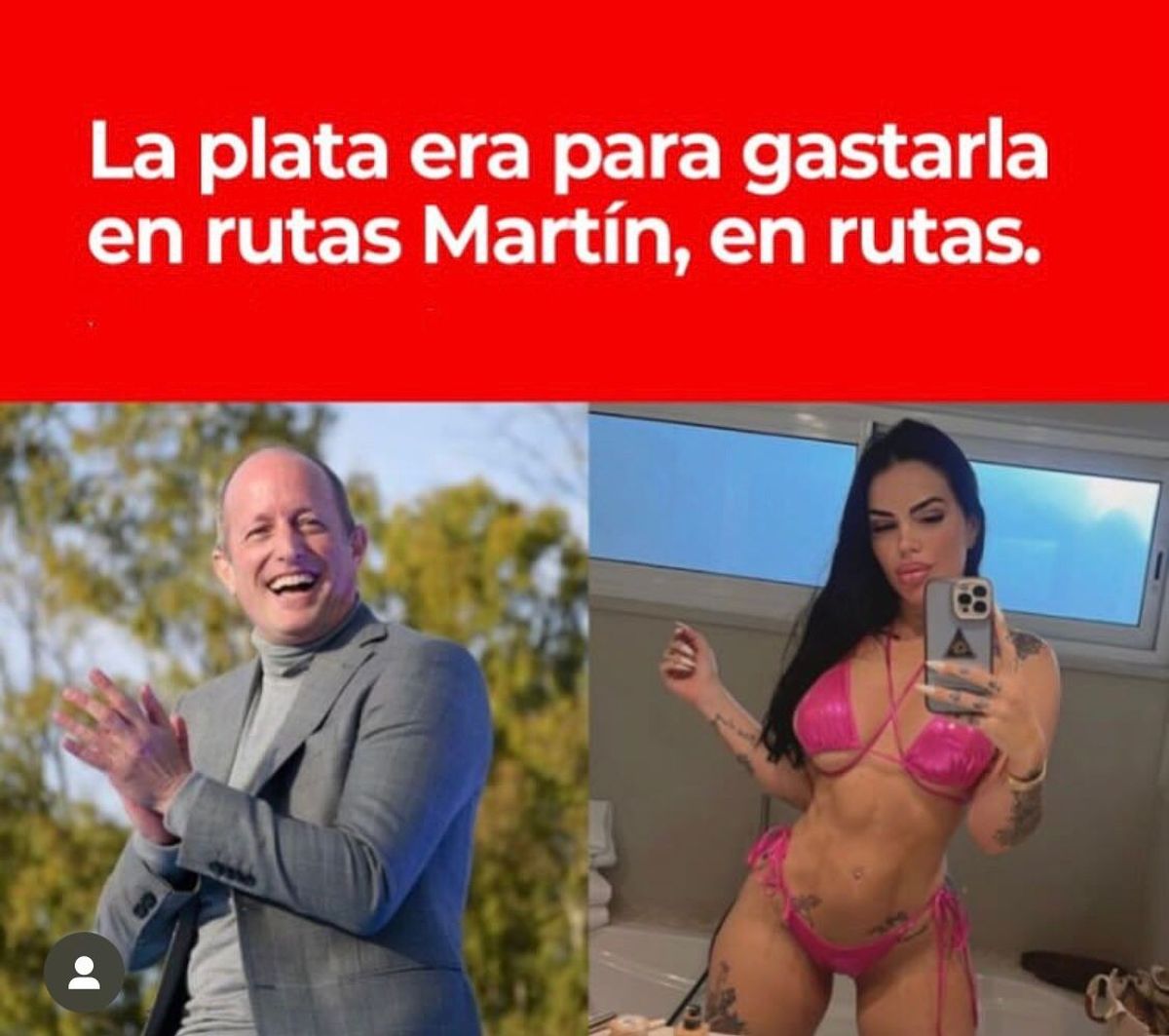 Martín Insaurralde y un meme que circula.