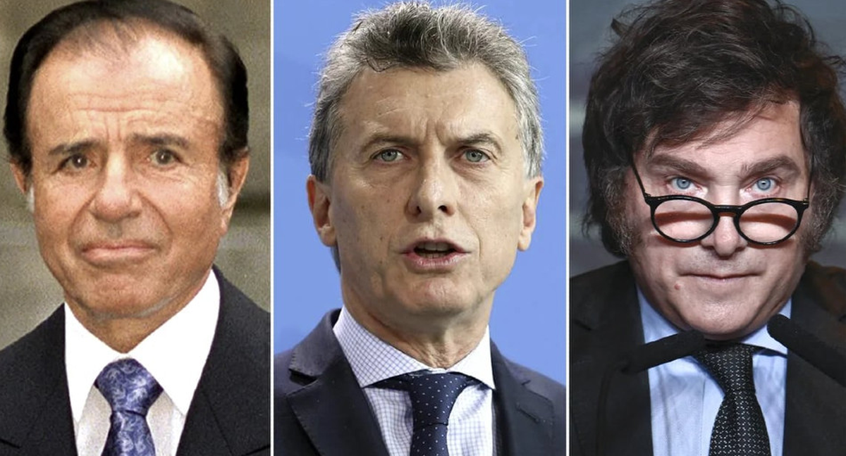 Carlos Menem, Mauricio Macri y Javier Milei