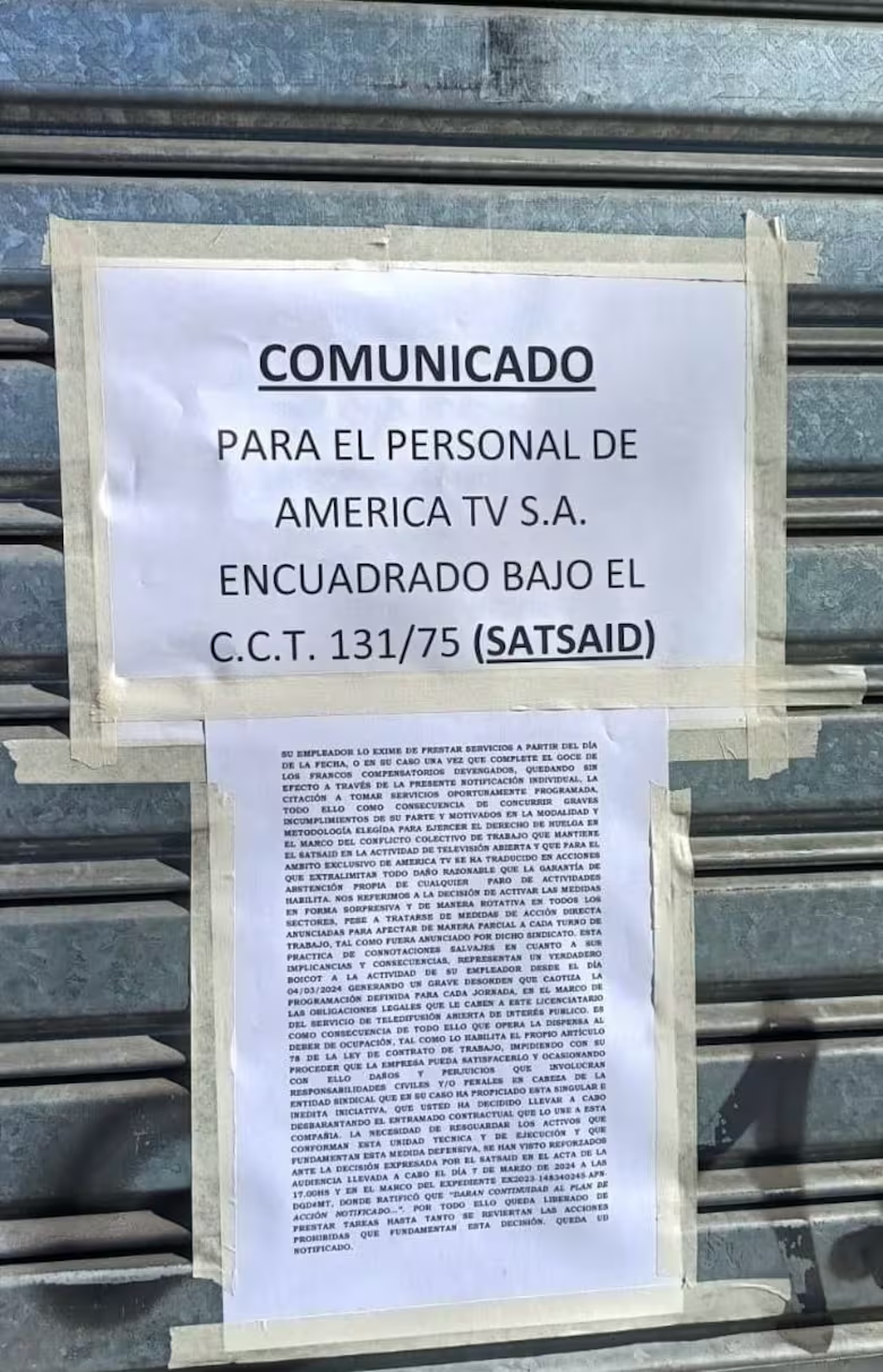El comunicado del Grupo América. El comunicado del Grupo América.