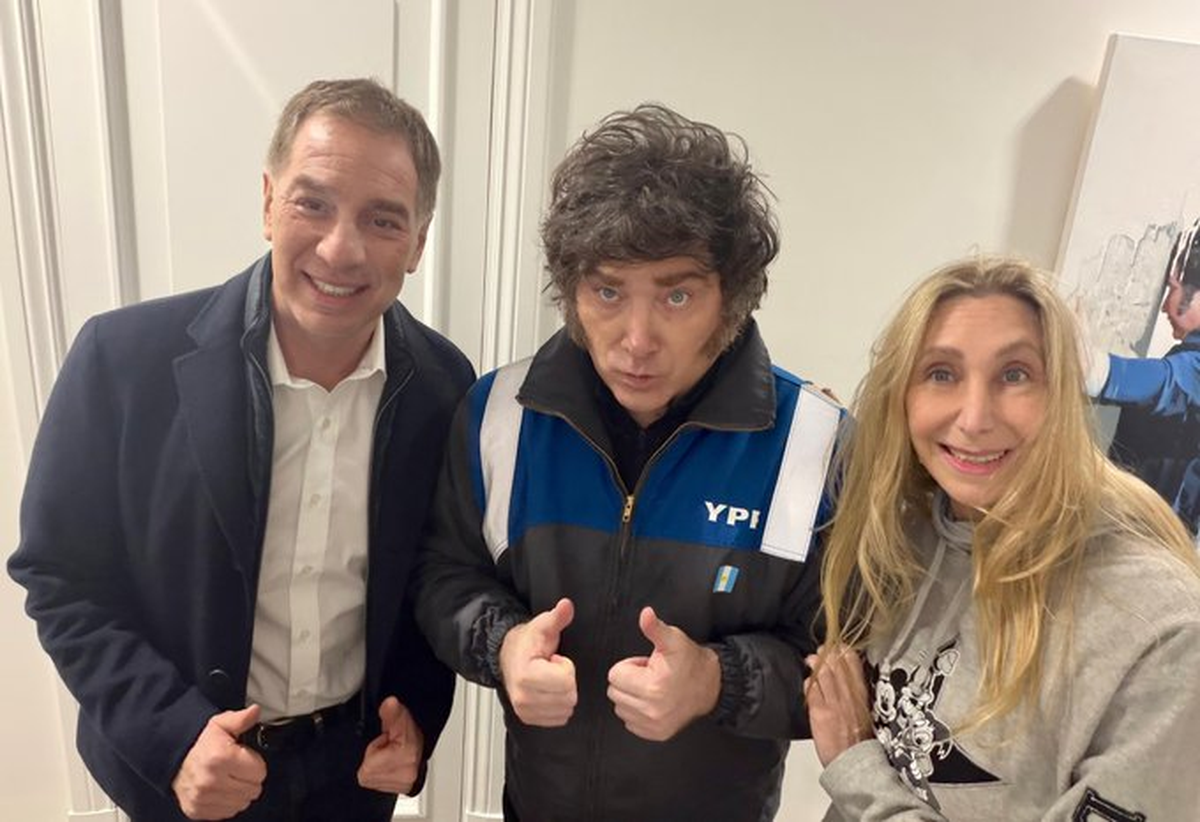 Diego Santilli, Javier Milei y Karina Milei Diego Santilli, Javier Milei y Karina Milei