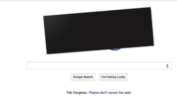 Google censuró su doodle por SOPA