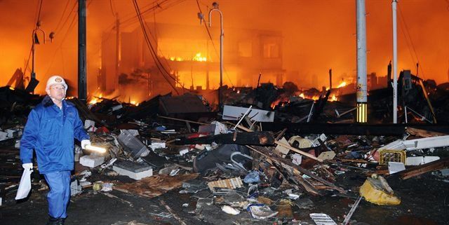 Imagen del más terrible terremoto y tsunami en Japón.