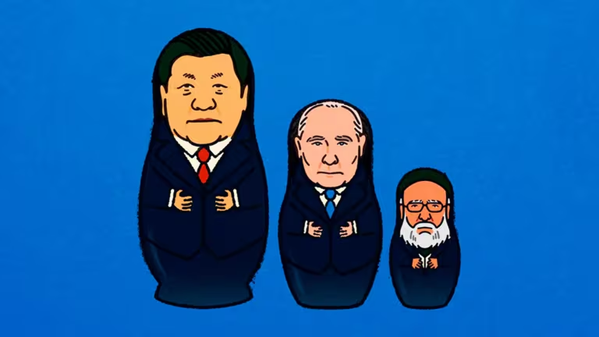 Los l&iacute;deres de Asia y del Golfo: Xi JinPing de China, Vladimir Putin de Rusia y Ebrahin Raisi de Ir&aacute;n