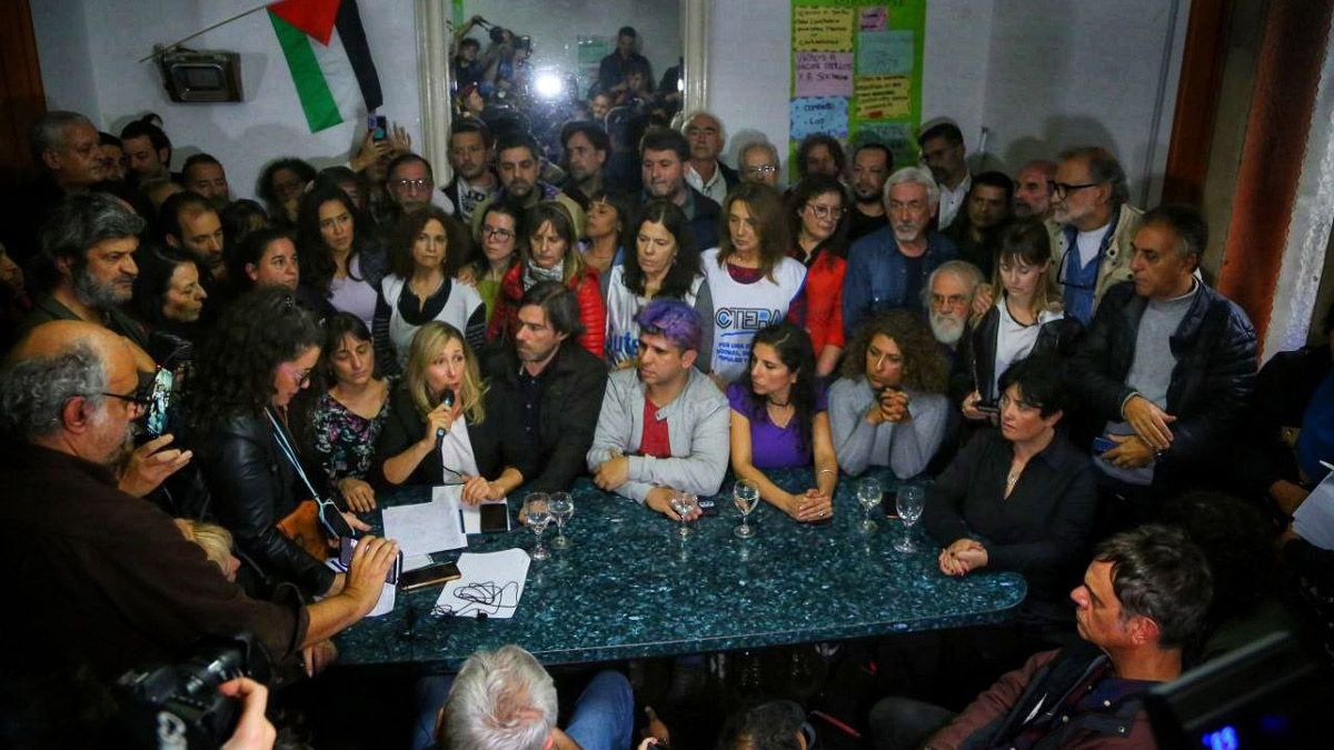 Myriam Bregman en conferencia de prensa en SerPaJ. Myriam Bregman en conferencia de prensa en SerPaJ.