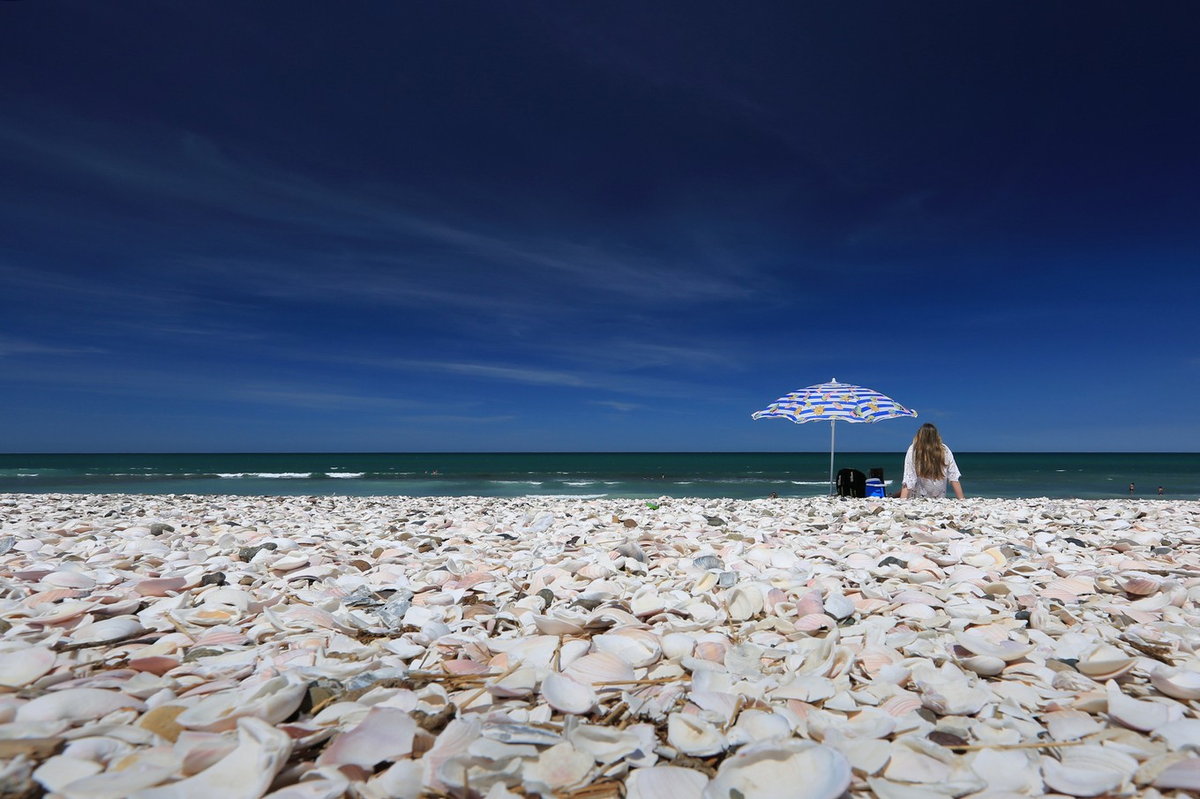Playa Las Conchillas, en Río Negro. Playa Las Conchillas, en Río Negro.