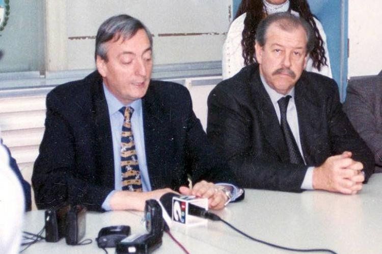 Néstor Kirchner y Eduardo Arnold en aquellos tiempos en Santa Cruz...