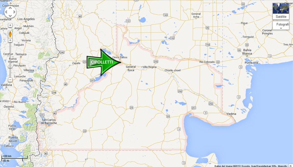 Localización de Cipolletti Localización de Cipolletti