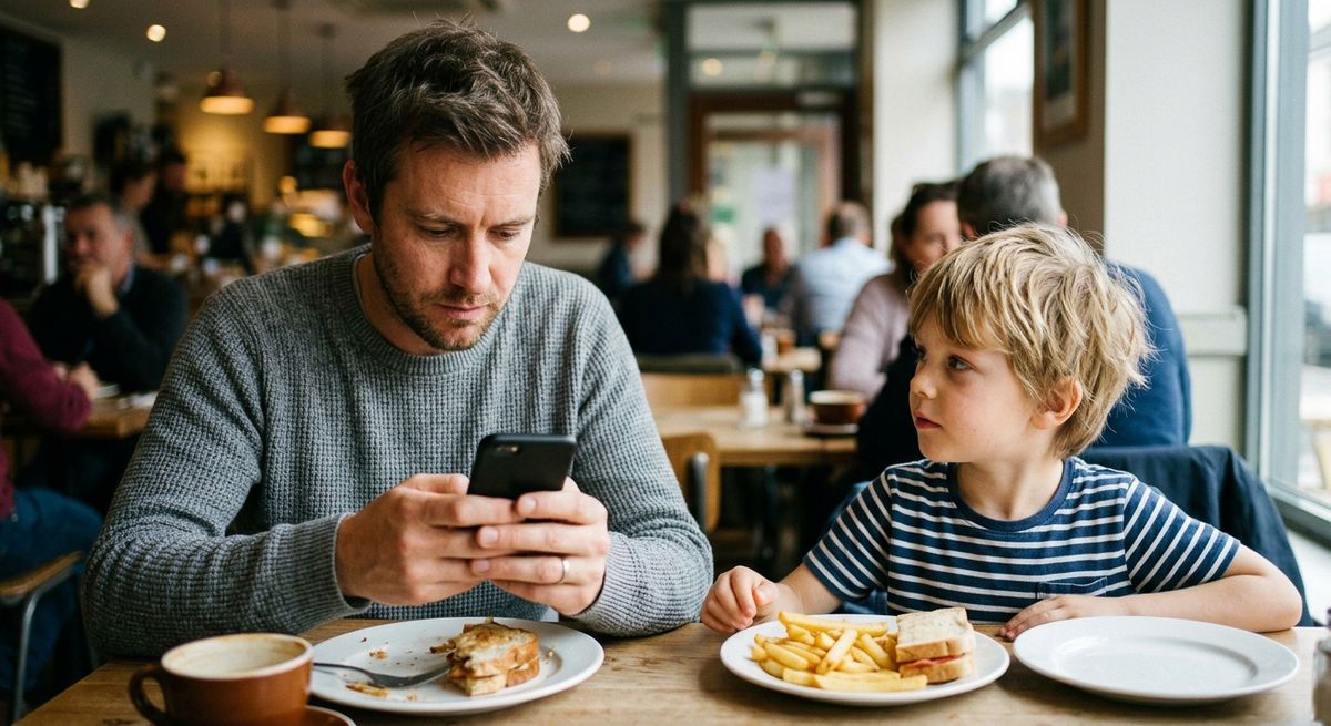 La distracción de los padres por el teléfono puede generar una presencia física sin la misma disponibilidad emocional. La distracción de los padres por el teléfono puede generar una presencia física sin la misma disponibilidad emocional.