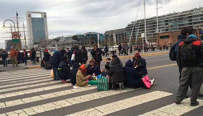 Inicio del corte en Puerto Madero.