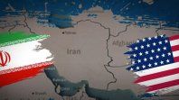 Imagen creada con IA de un mapa en donde se ve la bandera de Irán y la de Estados Unidos, en alusión a la actual guerra entre ambos, que se prolongará a posteriori los comicios.