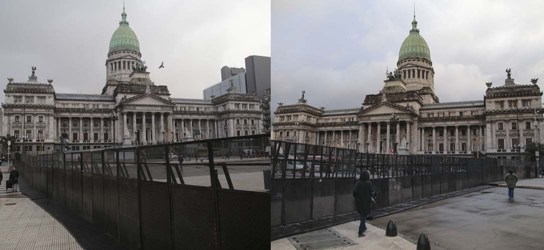 Congreso Nacional vallado antes del tratamaiento de la Reforma Laboral