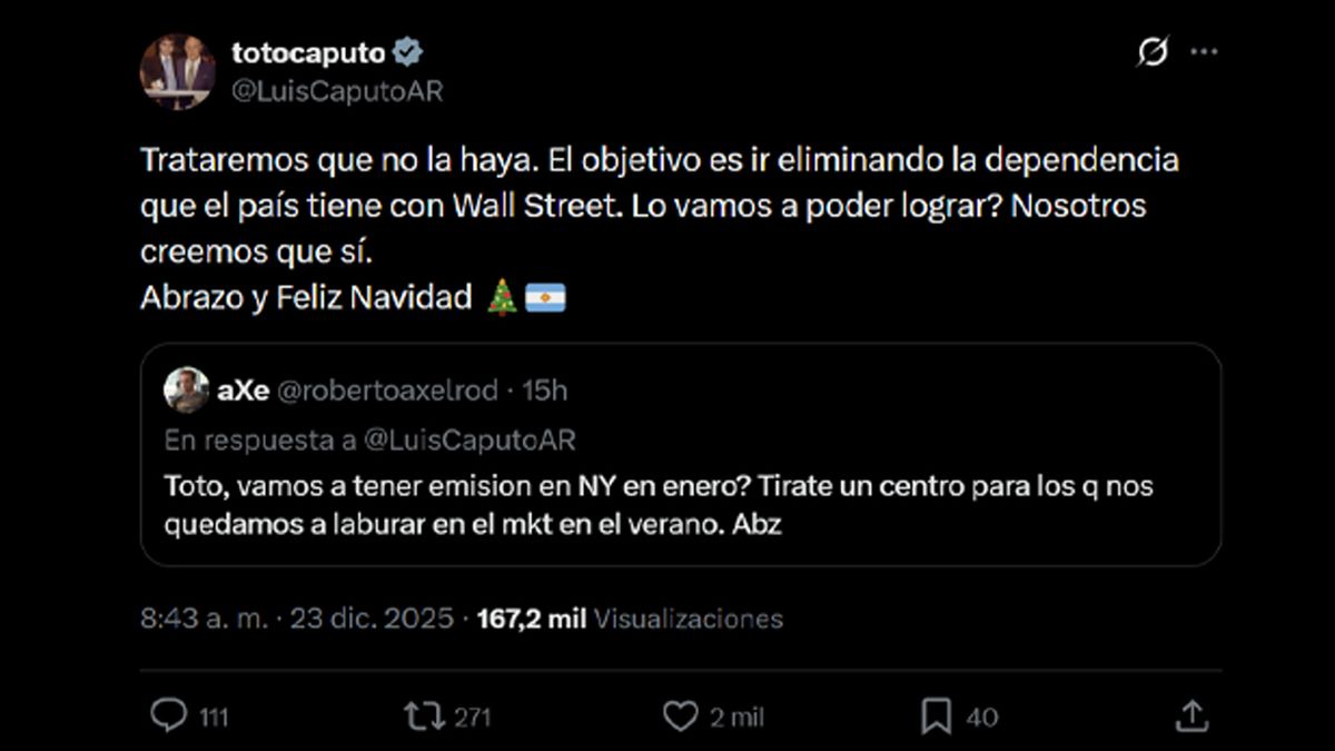 Luis Caputo en X. Luis Caputo en X.