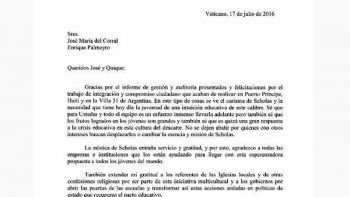 el papa no escribio la carta que reivindica a scholas el papa no escribio la carta que reivindica a scholas