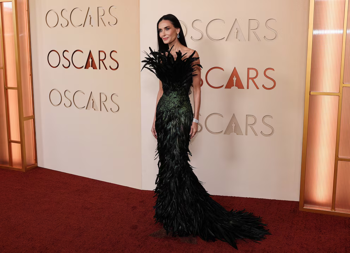 Demi Moore brilló con un look de Gucci. Demi Moore brilló con un look de Gucci.