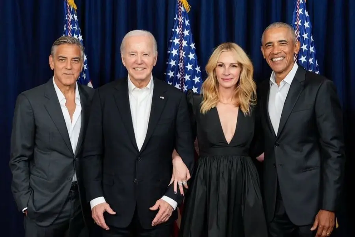 Barack Obama, Julia Roberts y George Clooney junto a Biden en una reciente recaudación de fondos partidaria. Barack Obama, Julia Roberts y George Clooney junto a Biden en una reciente recaudación de fondos partidaria.