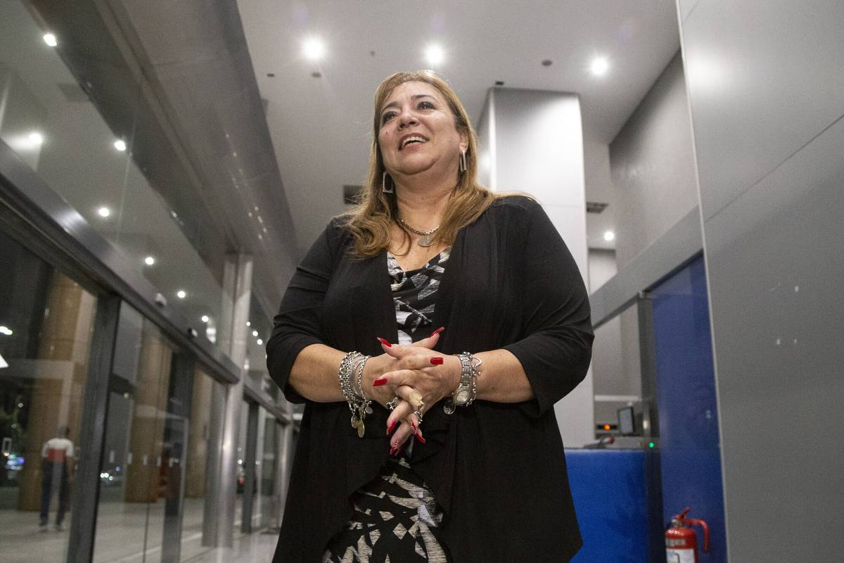 Irene Moreira, luego de reunirse con Luis Lacalle Pou, el 3 de mayo, en la Torre Ejecutiva.
