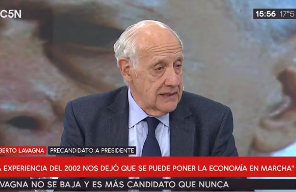 Roberto Lavagna durante una entrevista con el canal C5N.