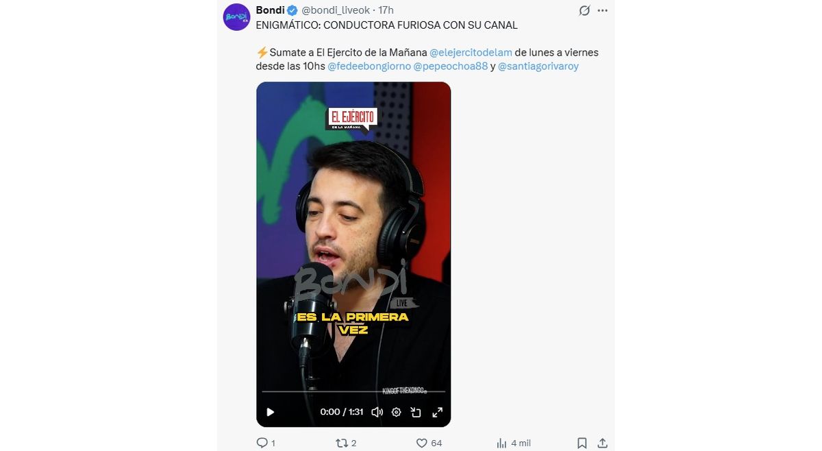 El periodista Santiago Riva Roy reveló el enojo de Jimena Monteverde por los cambios en su programa. El periodista Santiago Riva Roy reveló el enojo de Jimena Monteverde por los cambios en su programa.