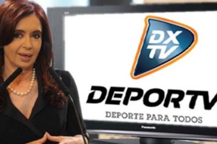 Cristina Fernandez, presento Depor TV en Tecnópolis el 21/02