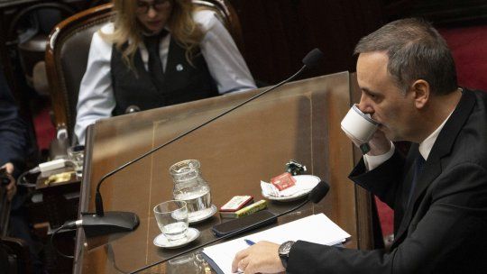 El jefe de Gabinete, Manuel Adorni, durante su exposición en la Cámara de Diputados. El jefe de Gabinete, Manuel Adorni, durante su exposición en la Cámara de Diputados.