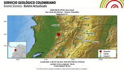 Fuerte terremoto en Colombia.&nbsp;