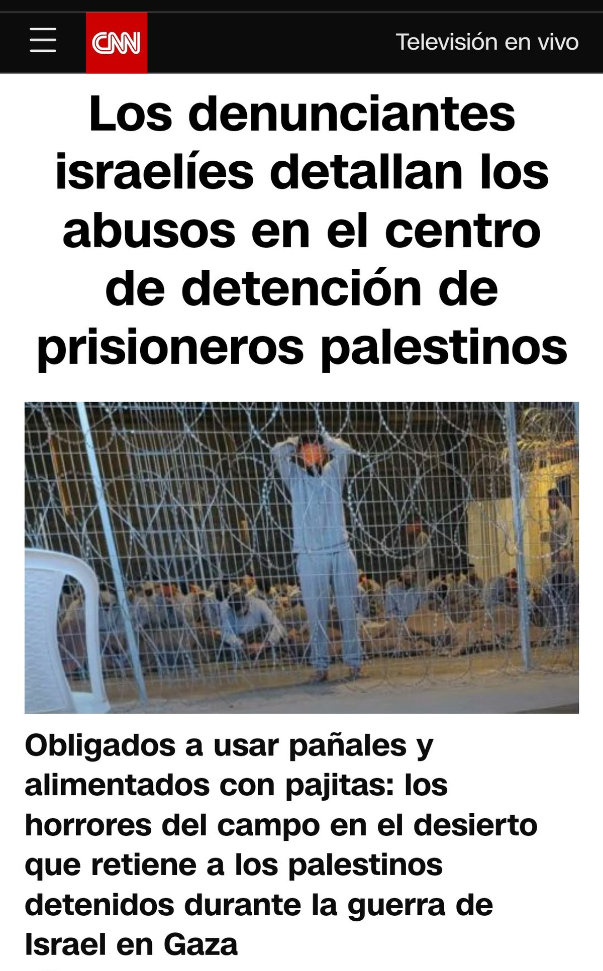 Las torturas de palestinos en el centro de detención en el desierto israelí son cubiertas por Le Monde, New York Times y CNN Las torturas de palestinos en el centro de detención en el desierto israelí son cubiertas por Le Monde, New York Times y CNN