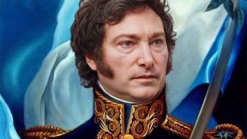 Milei como San Martín según Grok/IA Milei como San Martín según Grok/IA