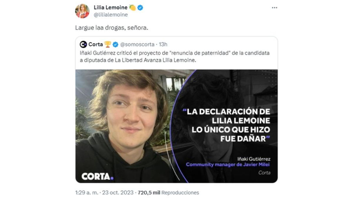Lilia Lemoine cargó contra Iñaki Gutiérrez. Lilia Lemoine cargó contra Iñaki Gutiérrez.