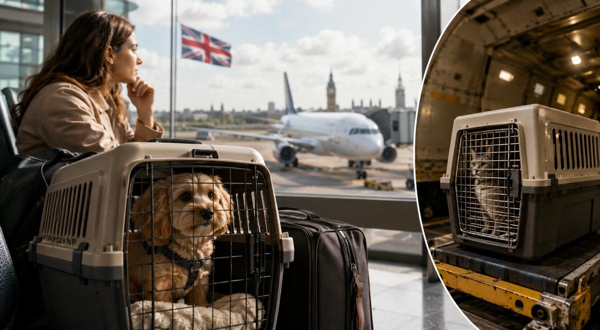 Reino Unido mantiene fuera de cabina a las mascotas pequeñas en vuelos comerciales, pese al reclamo de miles de viajeros que piden acercar la norma al modelo de la Unión Europea.