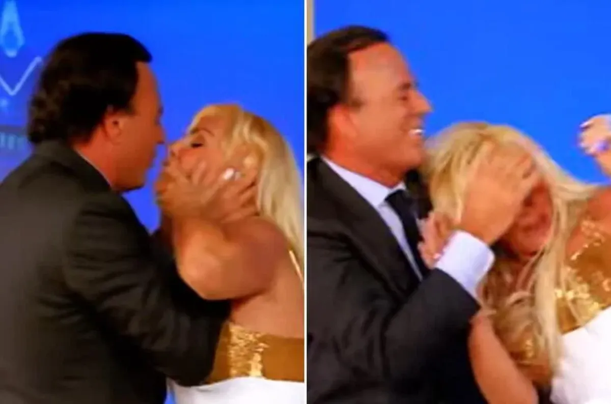 Julio Iglesias en una entrevista con Susana Giménez en la que le dio un beso no consentido. |GENTILEZA DE IMAGEN Julio Iglesias en una entrevista con Susana Giménez en la que le dio un beso no consentido. |GENTILEZA DE IMAGEN