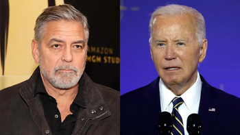 George Clooney le suelta la mano a Joe Biden. George Clooney le suelta la mano a Joe Biden.
