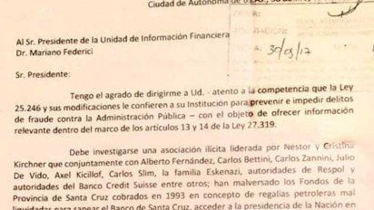 El documento contra los K que Ducler había dejado en la UIF