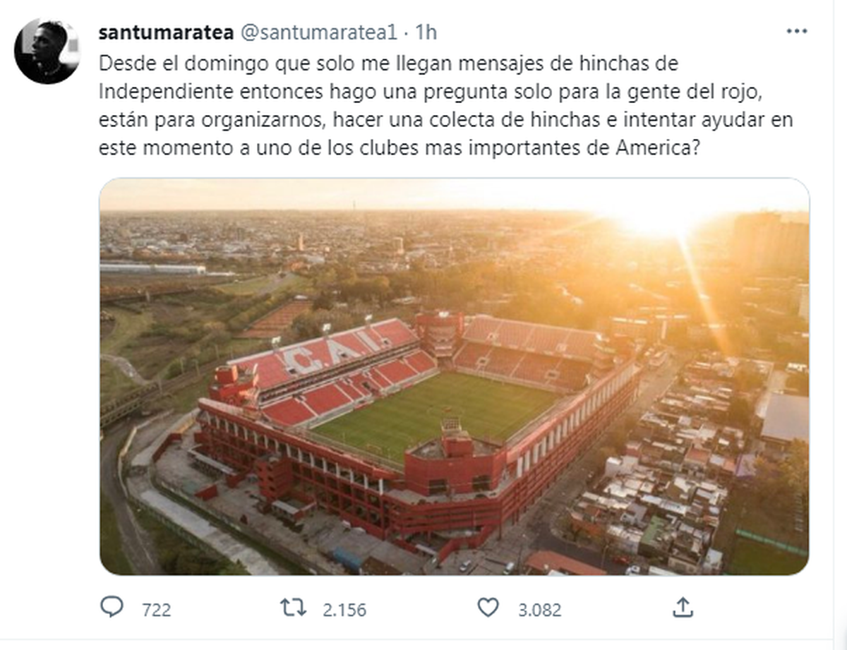 Santi Maratea comenzó la colecta para pagar las deudas del Club Atlético  Independiente - MMX