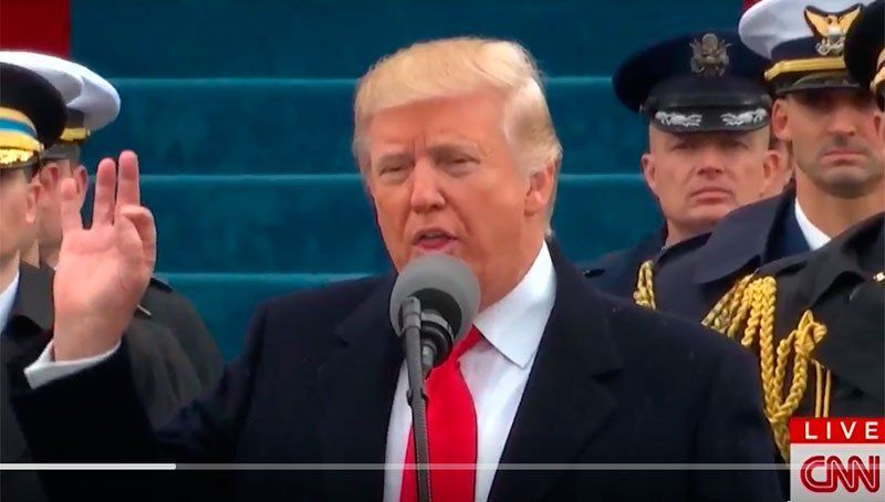 Imagen del discurso inaugural de Donald Trump.