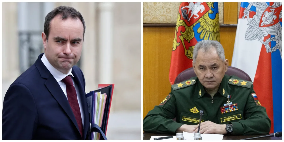 Sébastien Lecornu, ministro francés de las Fuerzas Armadas, y su homólogo ruso, Sergei Choïgu. 2 versiones opuestas de un mismo diálogo. Sébastien Lecornu, ministro francés de las Fuerzas Armadas, y su homólogo ruso, Sergei Choïgu. 2 versiones opuestas de un mismo diálogo.