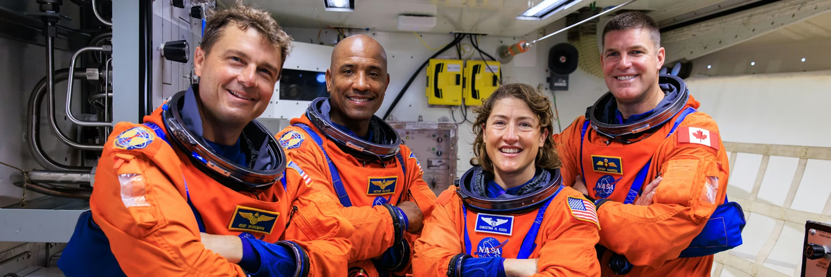 De izquierda a derecha: Reid Wiseman, Victor Glover y Christina Koch. (NASA) De izquierda a derecha: Reid Wiseman, Victor Glover y Christina Koch. (NASA)