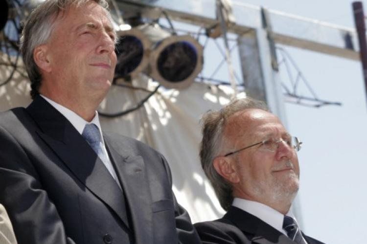 Luis Ghione junto a Néstor Kirchner.