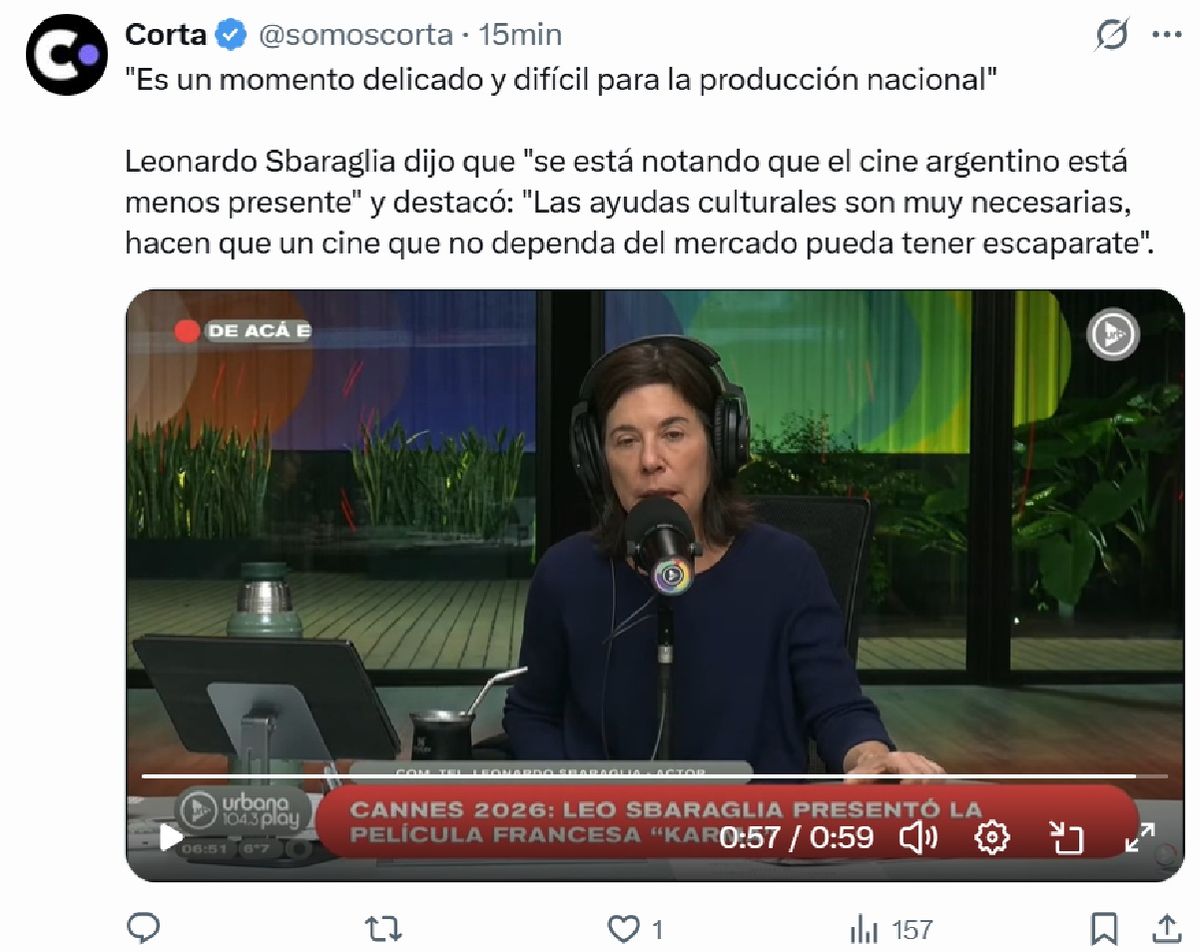 Leonardo Sbaraglia lamentó las polícias del gobierno de Javier Milei en contra de la cultura local. Leonardo Sbaraglia lamentó las polícias del gobierno de Javier Milei en contra de la cultura local.