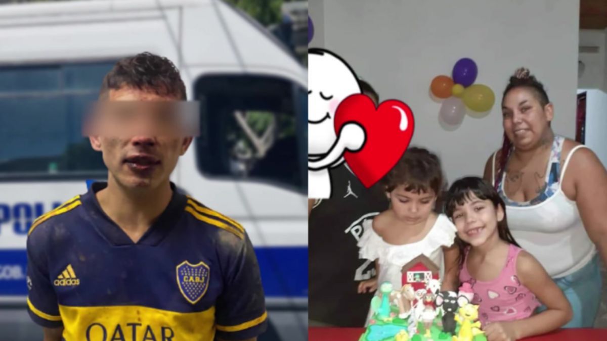 Eliana y sus hijas, a la izquierda, y el autor del triple crimen, a la derecha (Foto: TN)