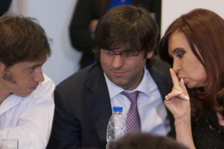 Axel Kicillof, Diego Bossio y Cristina Fernández.
